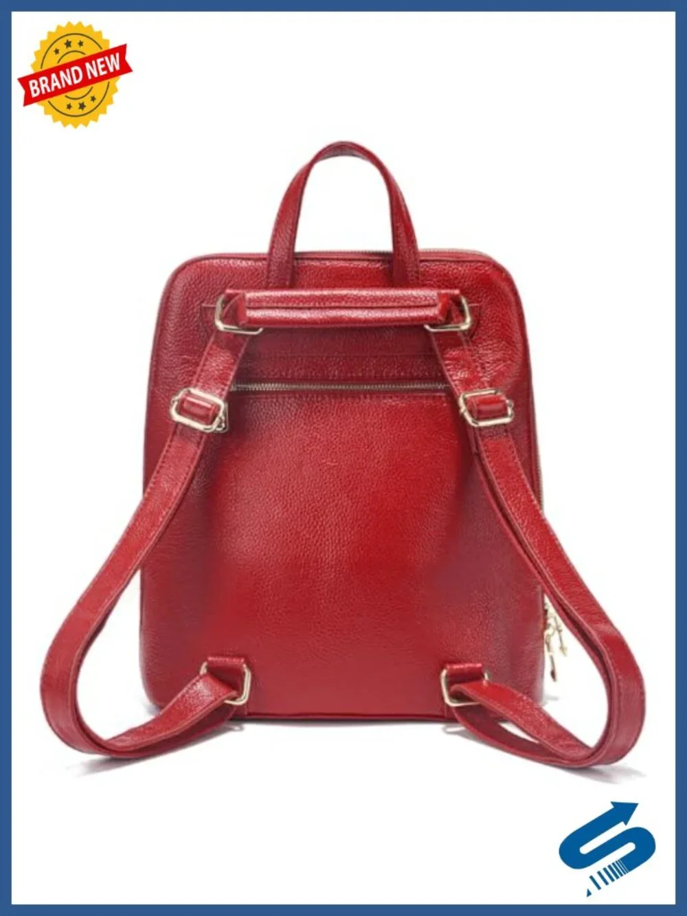 Genuine Leather Knapsack Backpack Laptop Bag Alligator Pattern Women Work Travel